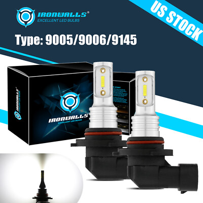 #ad Amazing H10 9145 9140 9005 9045 LED Fog Light Bulbs Conversion Kit OEM 55W 6000K $16.99