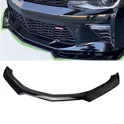 #ad Front Bumper Lip Spoiler Fits for 16 22 Camaro SS 19 22 LS LT RS Glossy Black $86.90