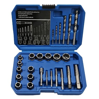 #ad 26 Pcs Bolts Extractor Set with Hex Adapter Out Broken Lug Nut Extractor Set $69.90