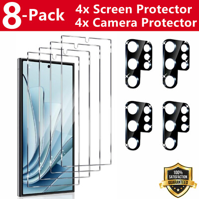 #ad 8 Pack Tempered Glass Screen Protector for Samsung Galaxy S24 Ultra Plus S24 $7.49