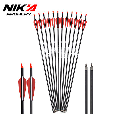 12X 30quot; Mixed Carbon Arrow Targeting Arrows Archery Hunting Target Practice Red $31.01