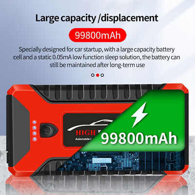 #ad #ad 99800mAh Car Jump Starter Booster 12V Battery Charger Emergency Power Supply $32.59