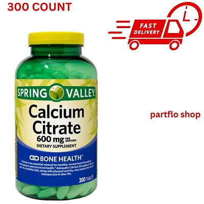 #ad Spring Valley Calcium Citrate Tablets Dietary Supplement 600 Mg 300 Count NEW $15.50