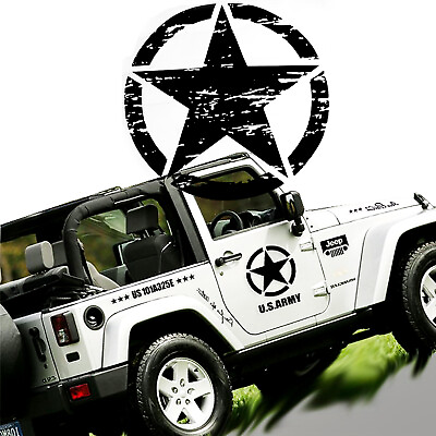 #ad #ad 20#x27;#x27; Army Star Distressed Vinyl Decal Car Hood Side Body Badge For Jeep Wrangler $12.67