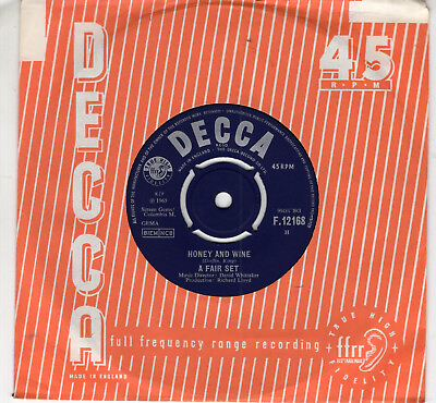 #ad A FAIR SET Honey And Wine 1965 UK Decca record label 2 track 7quot; vinyl single GBP 29.99
