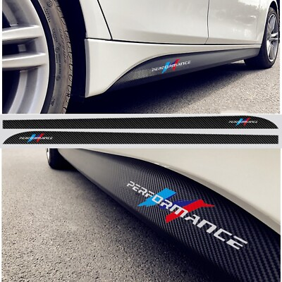 #ad M Performance Carbon Fiber Sticker Side Skirt Decal for BMW 1 3 4 5 6 7 M3 M5 M6 $18.99