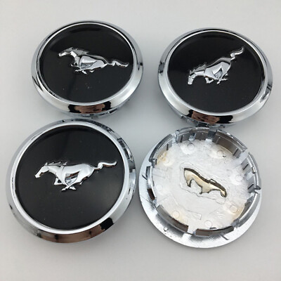 #ad 4PCS 68mm Wheel Center Caps Hub Caps Chrome Edge Running Horse for Ford Mustang $18.99