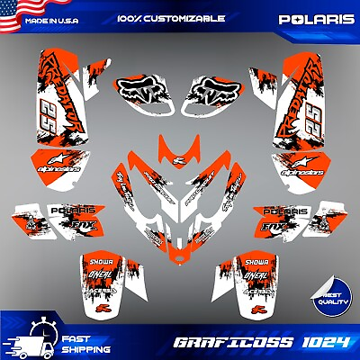 #ad polaris predator 500 graphics decals stickers full kit atv wrap quad predator500 $134.97