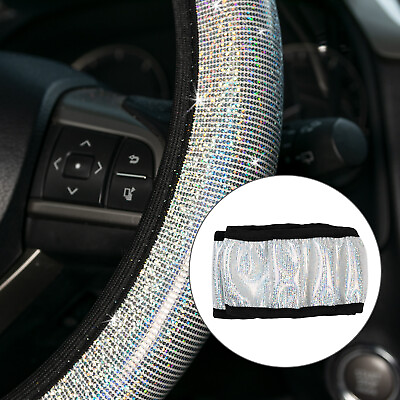 #ad Universal Diamond Crystal Bling Car Steering Wheel Cover for Women 15#x27;#x27; 38CM $9.45