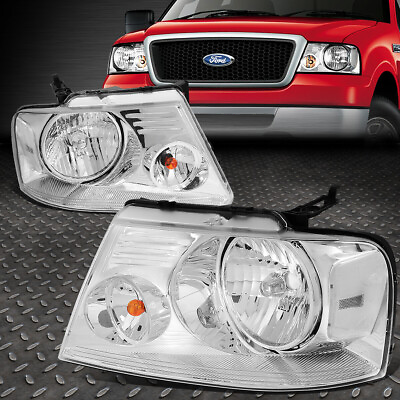 #ad #ad FOR 04 08 FORD F150 06 08 LINCOLN MARK LT CHROME HOUSING HALOGEN HEADLIGHTS LAMP $57.88