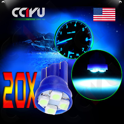 #ad 20x Aqua Ice Blue T10 4SMD LED Instrument Dash Panel Light Bulb 194 161 168 921 $7.74