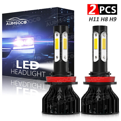 #ad 4 Side H11 LED Headlight Low Beam Bulb Super Bright 6000K Bulbs 5 Years Warranty $24.99