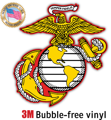 U.S. USMC Marine Corps Logo Semper Fidelis Car Truck Window Laptop Decal $44.99
