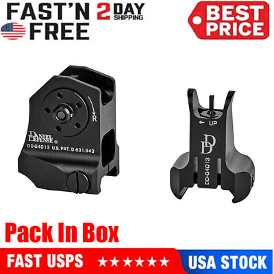 #ad Tactical Flip up Low Profile Metal Sight Folding Iron Sights Front and Rear Set $15.89