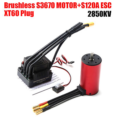#ad S3670 2850KV Brushless Motor Sensorless Waterproof Motor and 120A Brushless W9M5 $51.90