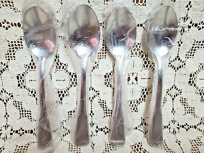 #ad Oneida Colonial Boston Teaspoons 6quot; Stainless Brand New Set 4 $23.84