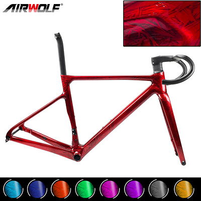 #ad #ad AIRWOLF Carbon Road Bike Frame Lightweight 950g Bicycle Crystal 700*38c ICE $560.00