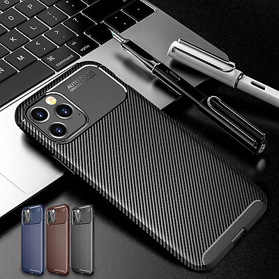 #ad #ad Shockproof Carbon Fiber Case Soft Rubber Cover For iPhone 15 14 13 12 11 Pro Max $8.22