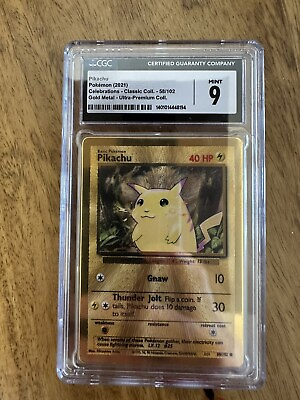 #ad Pokemon PSA 9 2021 TCG Pikachu Gold Metal 58 102 Ultra Premium Collection $175.00