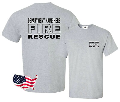 #ad Custom Fire Rescue Your Department Name T Shirt Small 6X 16 Tee Colors $18.95