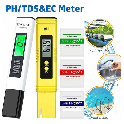 2Pcs Digital LCD PH Meter Pen TDS EC Water Purity PPM Temperature Tester Tool $11.99