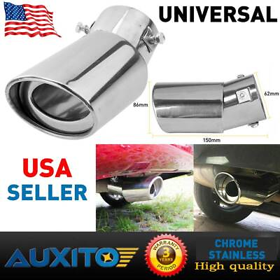 #ad Chrome Car Stainless Steel Rear Exhaust Pipe TRIM Tail Muffler Tip Round Tip EAK $11.99