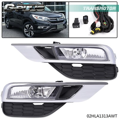 #ad Fit For 15 16 Honda CRV CR V Fog Lights Lamps Chrome BezelSwitch Wiring Kit $47.02