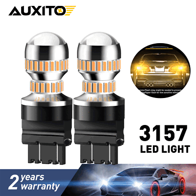 #ad AUXITO Amber Yellow 3157 3156 4157 54SMD LED Turn Signal Parking Stop Light Bulb $14.99
