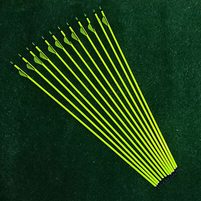 #ad 31quot; Pure Mixed Carbon Arrows 2quot; Vane Spine 350 500 Compound Recurve Bow Hunting $36.99