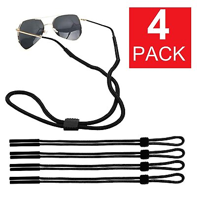 #ad 4 Pack Neck Strap Sport Sunglass Eyeglass Read Glasses Cord Lanyard Holder Black $4.95