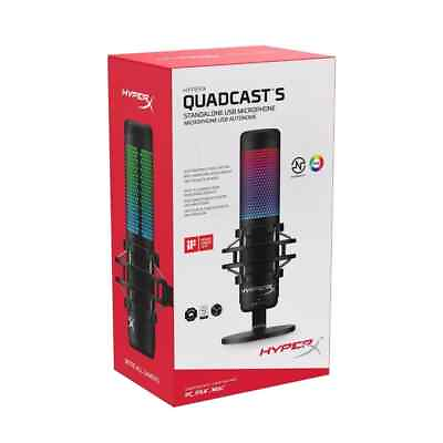 #ad NEW HyperX QuadCast S RGB USB Condenser Microphone for PC PlayStation 4 Black $80.00