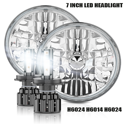 #ad 2PC 100W 7quot; Round LED Headlights Hi Lo Halo DRL fit Toyota Pickup 1979 1980 1981 $119.99