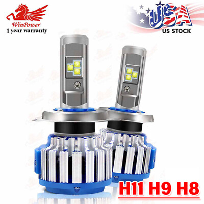 #ad 2 Side H11 H9 H8 6000K LED Headlight Bulb Kit High Low Beam Super Bright Replace $22.07
