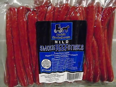 #ad #ad Amish Smokehouse Beef Smokie#x27;s Mild 50 Count Bulk Sticks $31.00