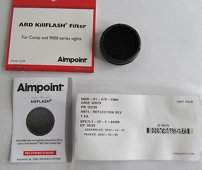 #ad AIMPOINT 12239 ARD SCREW IN KILLFLASH FILTER 30mm COMP AND 9000 SERIES SIGHTS $24.00