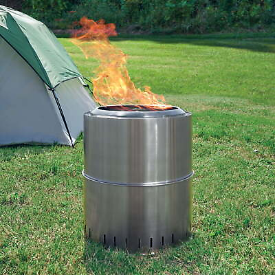 #ad Ozark Trail 15quot; Collapsible Stainless Steel Smokeless Wood Burning Camp Fire ll $92.47