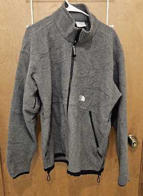 #ad North Face Mens Fleece Full Zip Jacket Size 2XL Mock Neck Outerwear Outdoors $26.99