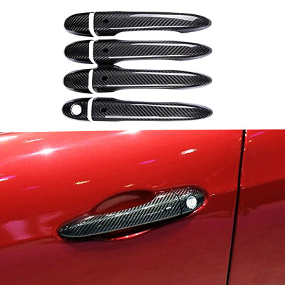 #ad Real Carbon Fiber Car Door Handle Cover Trim For 13 23 Maserati Quattroporte $115.79