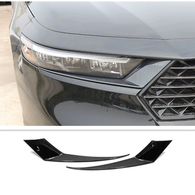 #ad For Honda Accord 2023 Carbon Fiber Car Headlight Eyebrow Cover Trim Strips $32.56