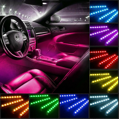 🔥RGB LED Glow Car Interior Lamp Under Dash Footwell Seats Inside Lighting $11.15