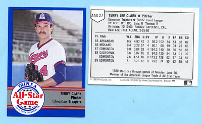 #ad 1989 Triple A All Star Game Terry Clark Box 185 $6.95