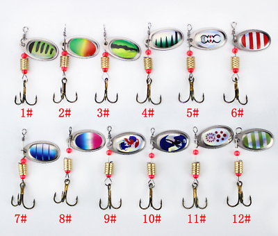 #ad 30pcs 6cm 2.5g Trout Spoon Metal Fishing Lure Spinner Baits Bass Tackle Colorful $32.38