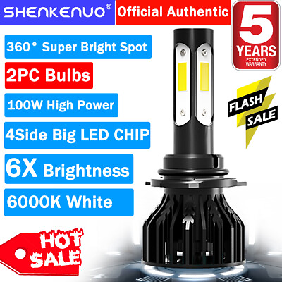 #ad 4 Side COB LED Headlight Bulb Kit 9005 HB3 40W 4000LM 6500K High Beam White Lamp $33.39
