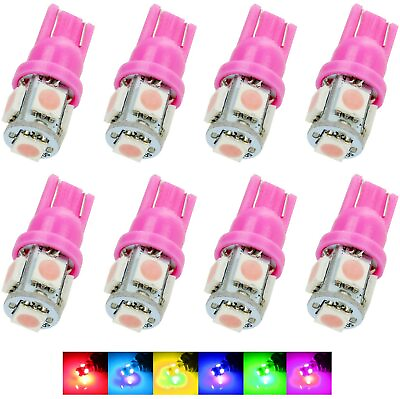 #ad 8 pc Purple T10 Wedge 5 SMD 5050 LED Light bulbs W5W 194 8 pieces $7.95
