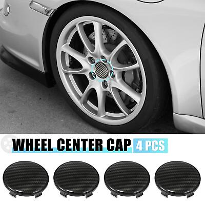 #ad 4pcs 68mm 2.67“ Base Out Dia Universal Car Tyre Hub Caps Carbon Fiber Pattern $13.29