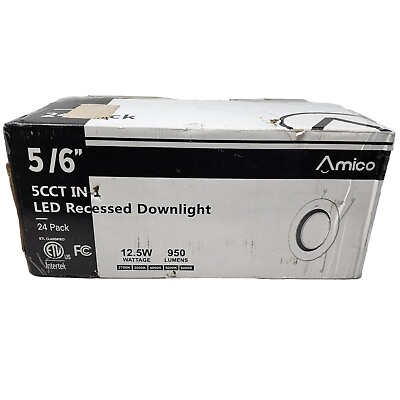 #ad Amico 5 6 inch 5CCT LED Recessed Lighting Dimmable 2700K 6000K 950LM 24 Pack $59.99