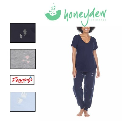 #ad Honeydew Ladies#x27; Embroidered Lounge Set 2 piece Soft Short Sleeve H23 $17.96