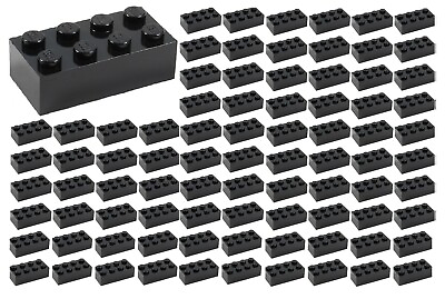 #ad ☀️100 NEW LEGO 2x4 BLACK Bricks ID 3001 BULK Parts star wars Starwars lot $21.99