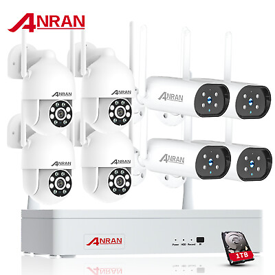 #ad ANRAN WIFI CCTV Security Camera System Wireless IP Audio Outdoor 8CH 3MP NVR Kit $359.99