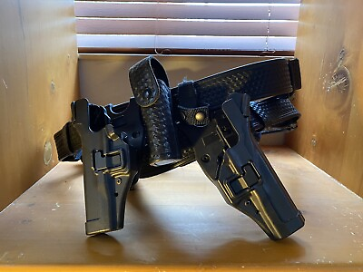 #ad BlackHawk 3 Stage Glock 17 Holster With Woven Service Belt $80.00